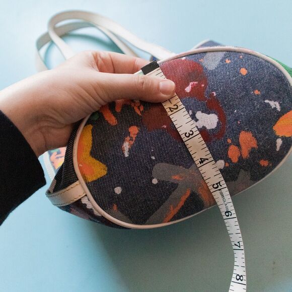 Dooney & Bourke Hand Painted Graffiti Splatte Canvas Bucket Shoulder Tote Bag - Picture 10 of 12